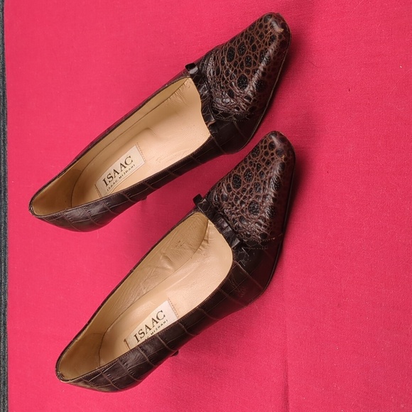 Isaac Mizrahi Crocodile Pattern Leather Pumps, Made In Italy, Vintage? - Picture 16 of 16